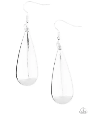 The Drop Off Silver Earrings - Paparazzi Accessories