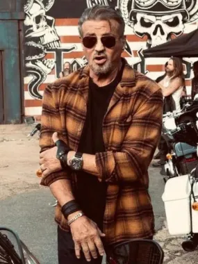 The Expendables 4 2023 Sylvester Stallone Checkered Style Cotton Jacket