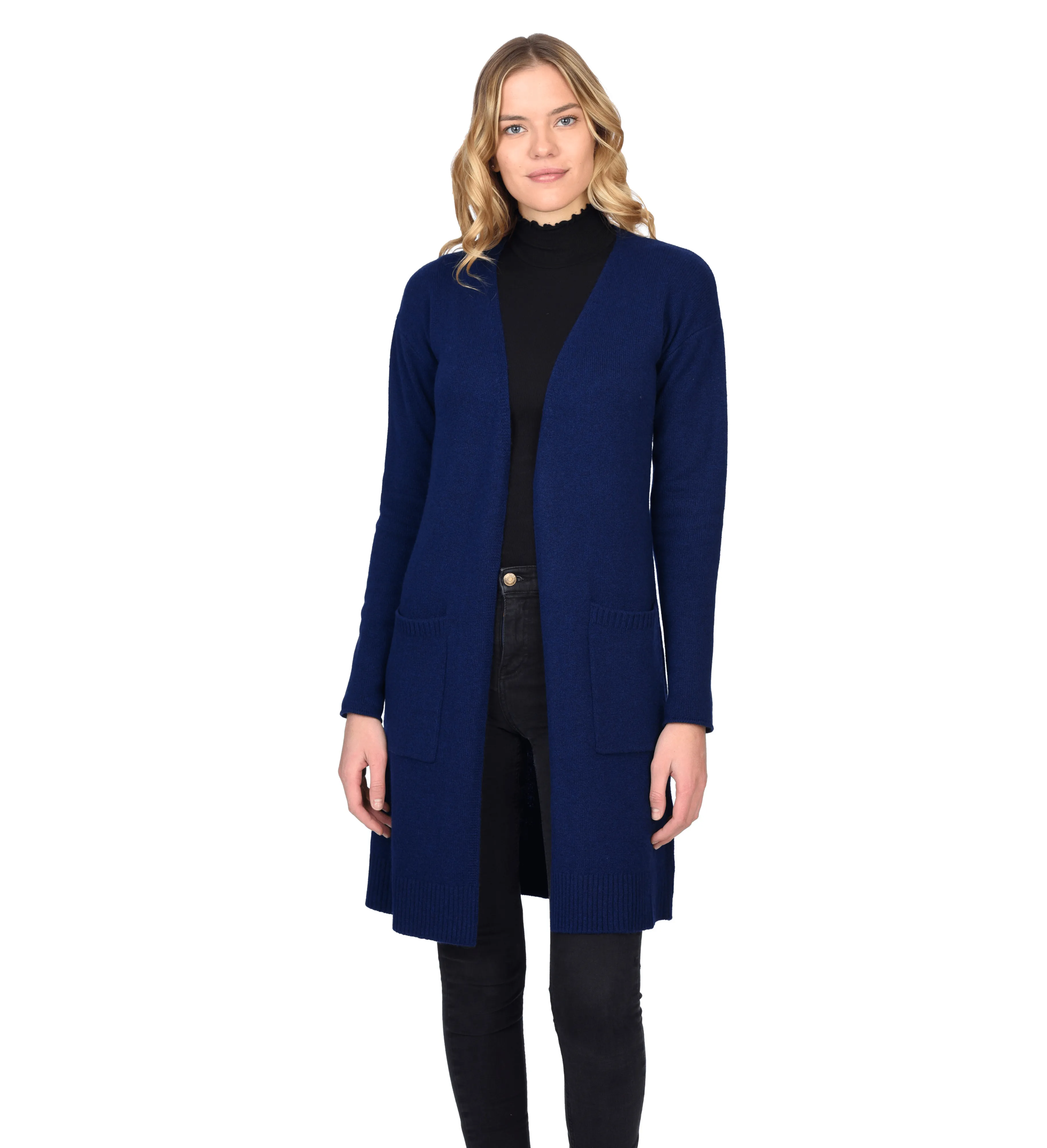 The Open Front Long Cashmere Cardigan with Pockets