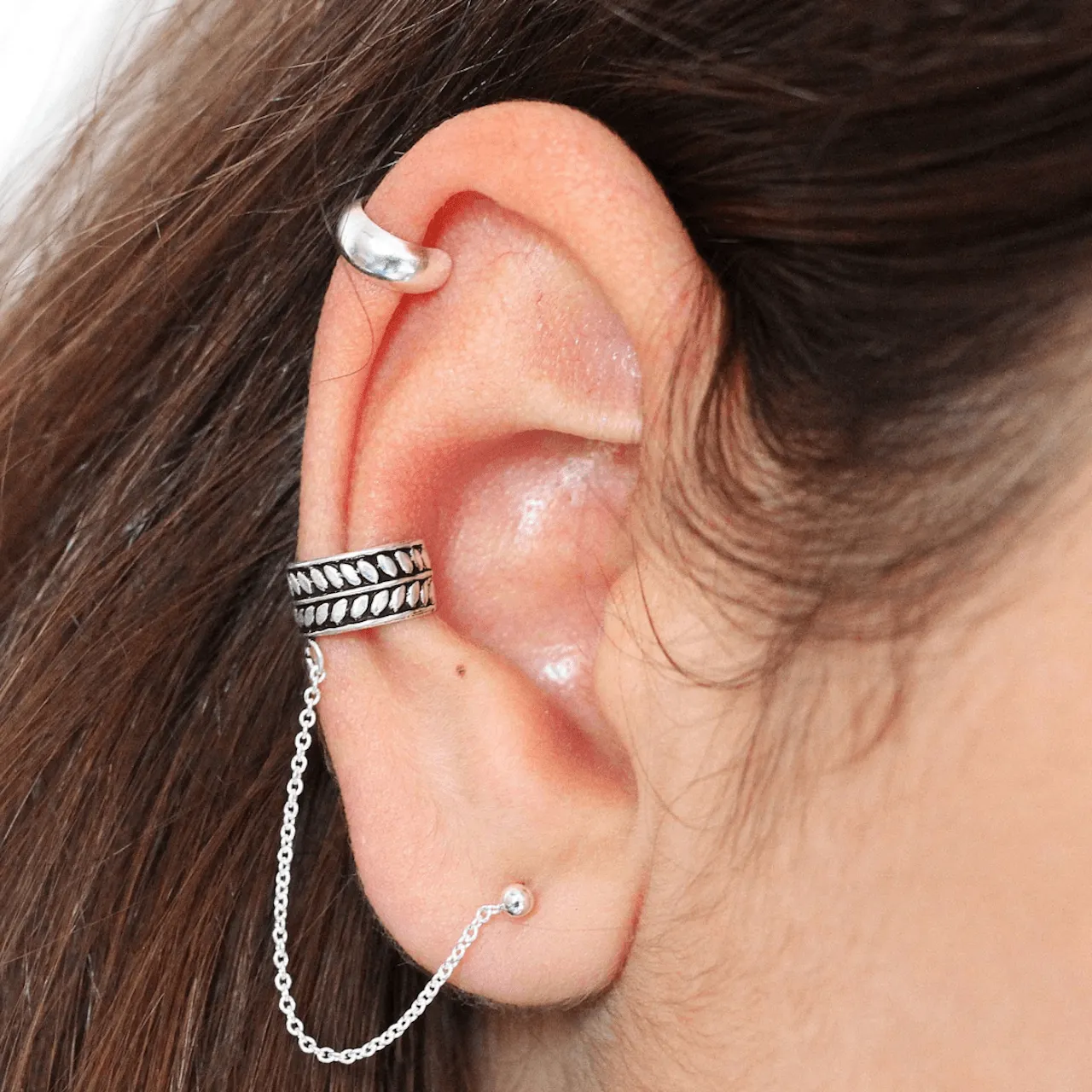 Thick Ear Cuff Silver