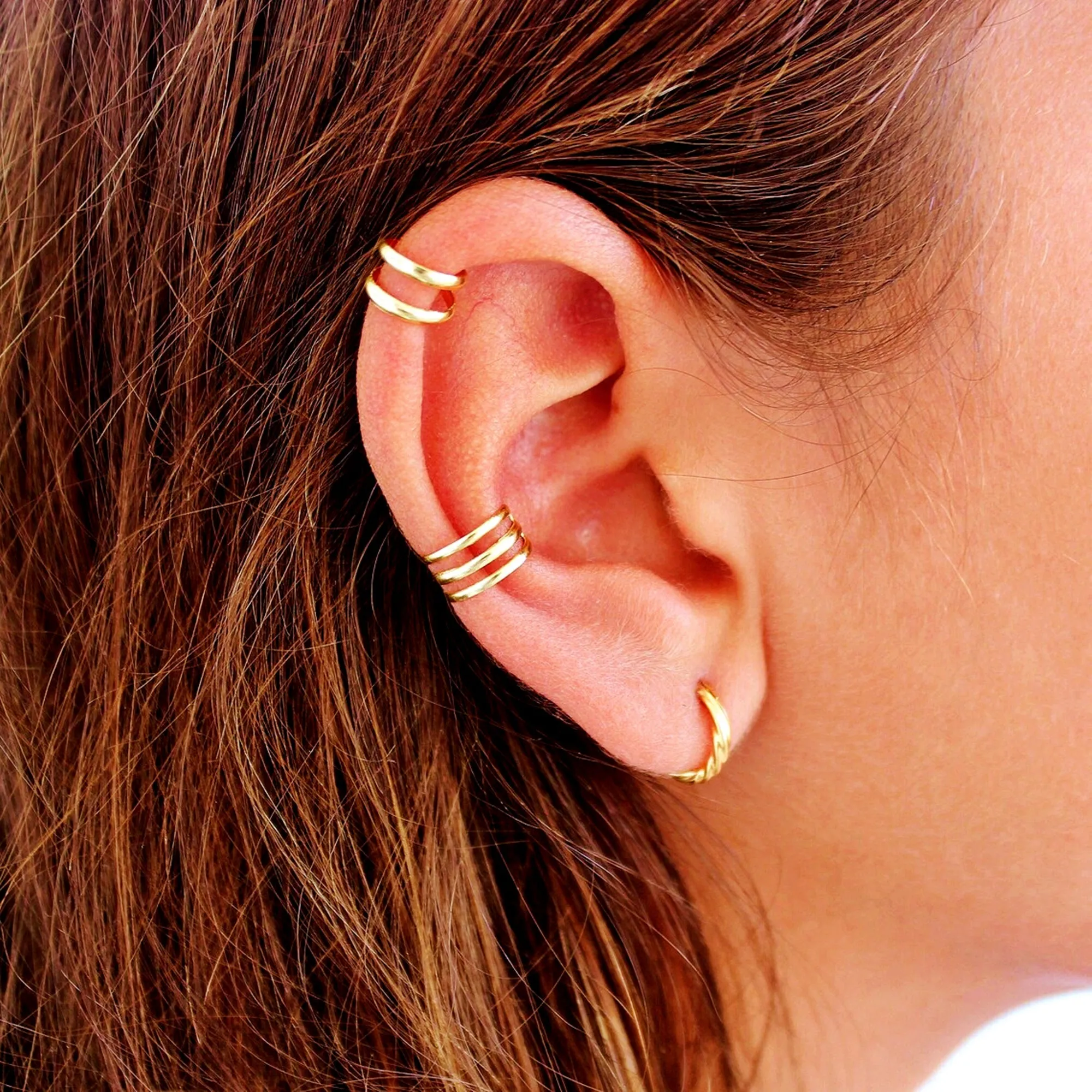 Triple Hoop Conch Ear Cuff