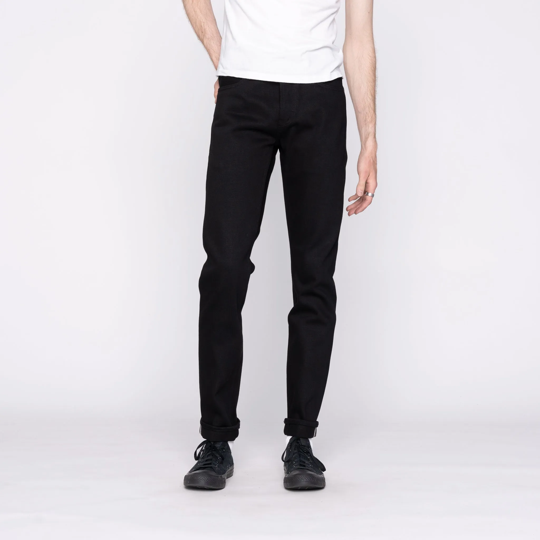 UB142 Skinny Fit - 21oz Heavyweight Solid Black Selvedge