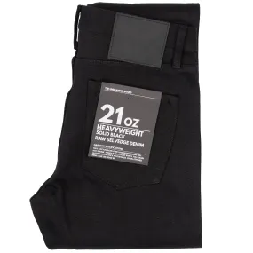 UB142 Skinny Fit - 21oz Heavyweight Solid Black Selvedge