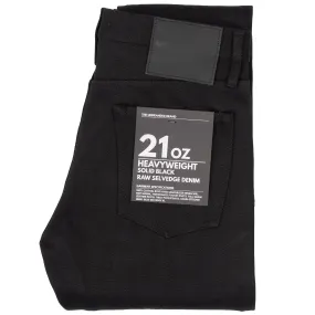 UB242 Tapered Fit - 21oz Heavyweight Solid Black Selvedge