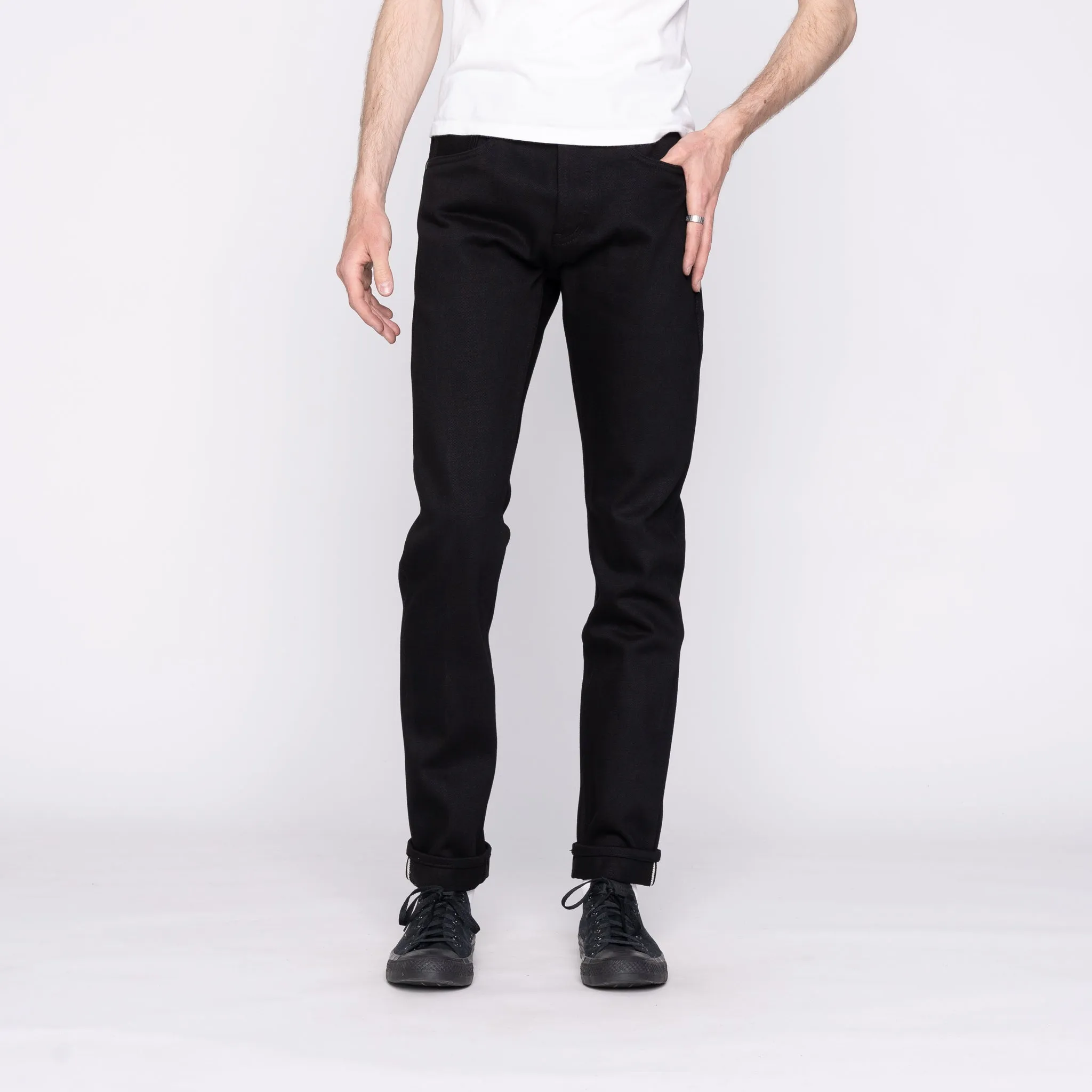 UB242 Tapered Fit - 21oz Heavyweight Solid Black Selvedge