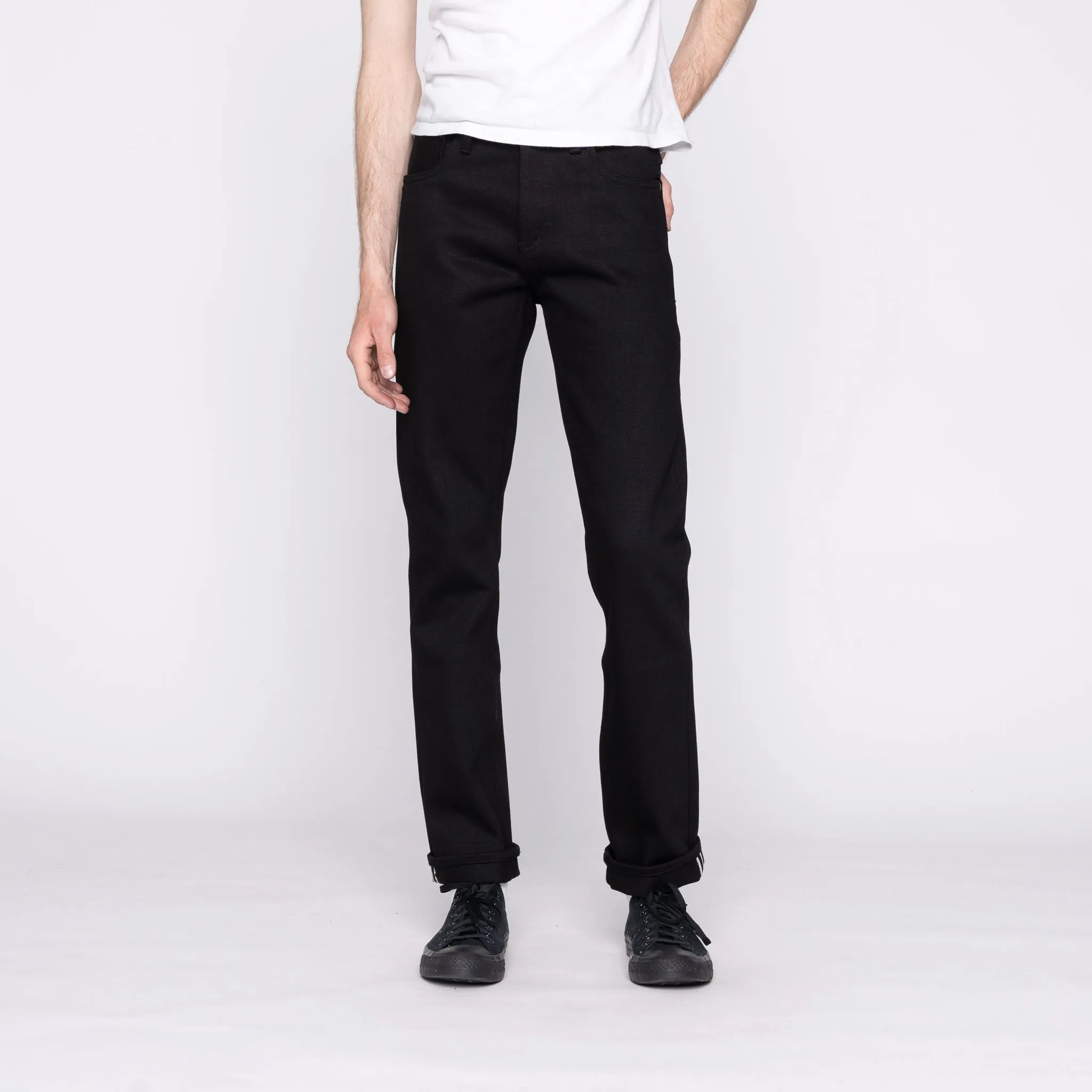 UB342 Straight Fit - 21oz Heavyweight Solid Black Selvedge