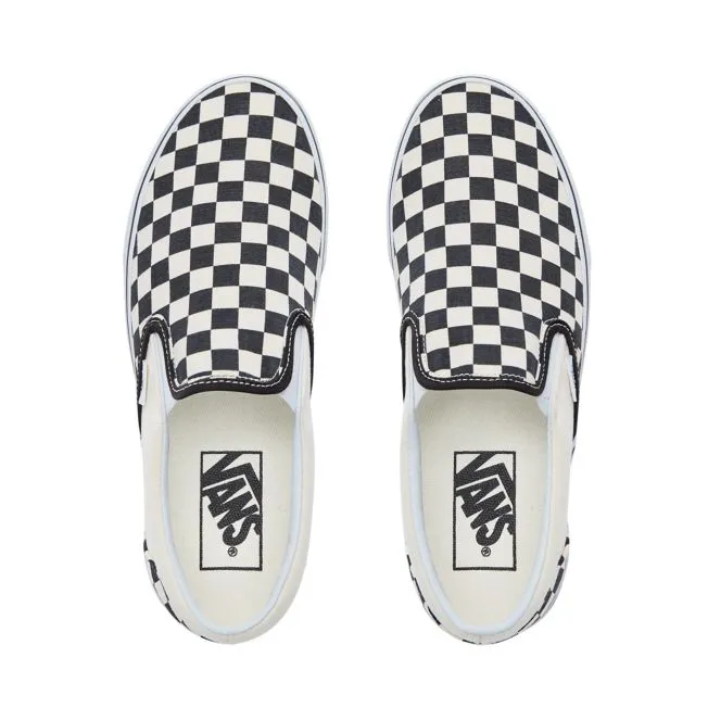 VANS CLASSIC SLIP-ON CHECKERBOARD SHOES - BLACK WHITE