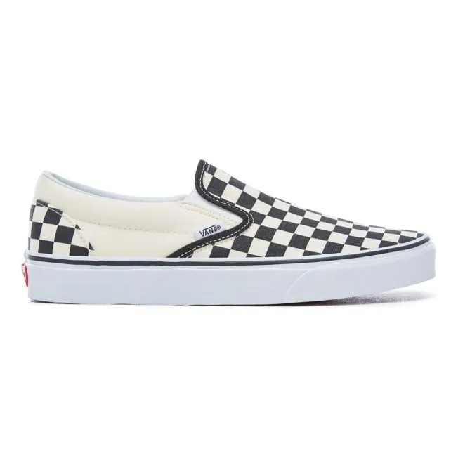 VANS CLASSIC SLIP-ON CHECKERBOARD SHOES - BLACK WHITE