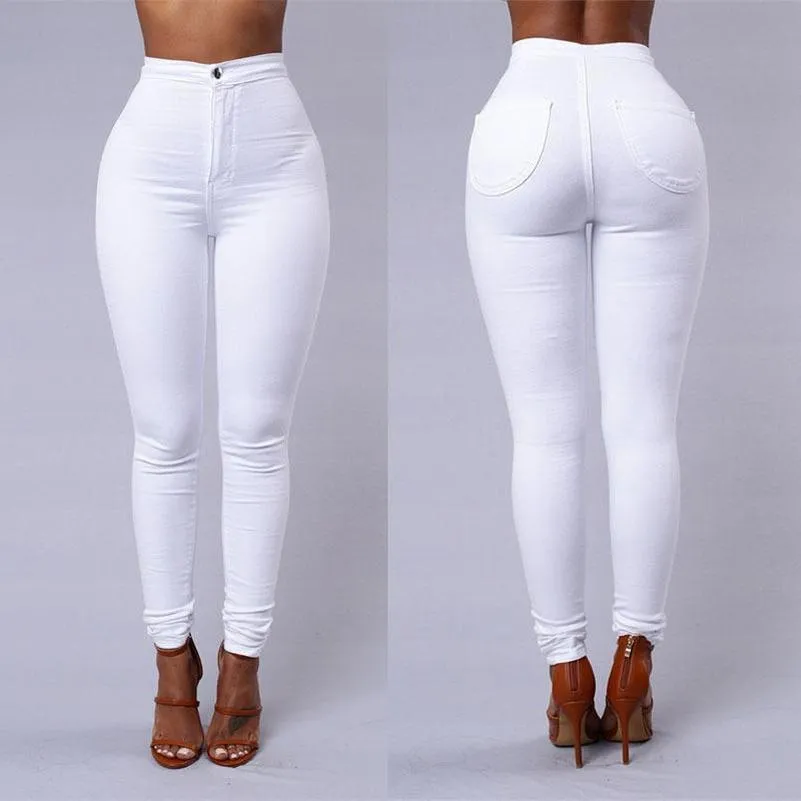 VenusFox Plus Size Solid Wash Bodycon Push Up Skinny Jeans