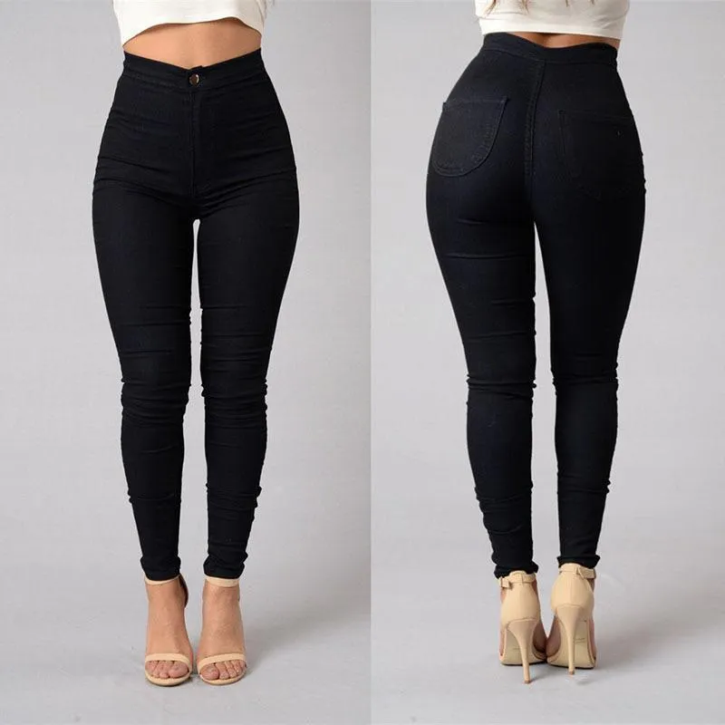 VenusFox Plus Size Solid Wash Bodycon Push Up Skinny Jeans