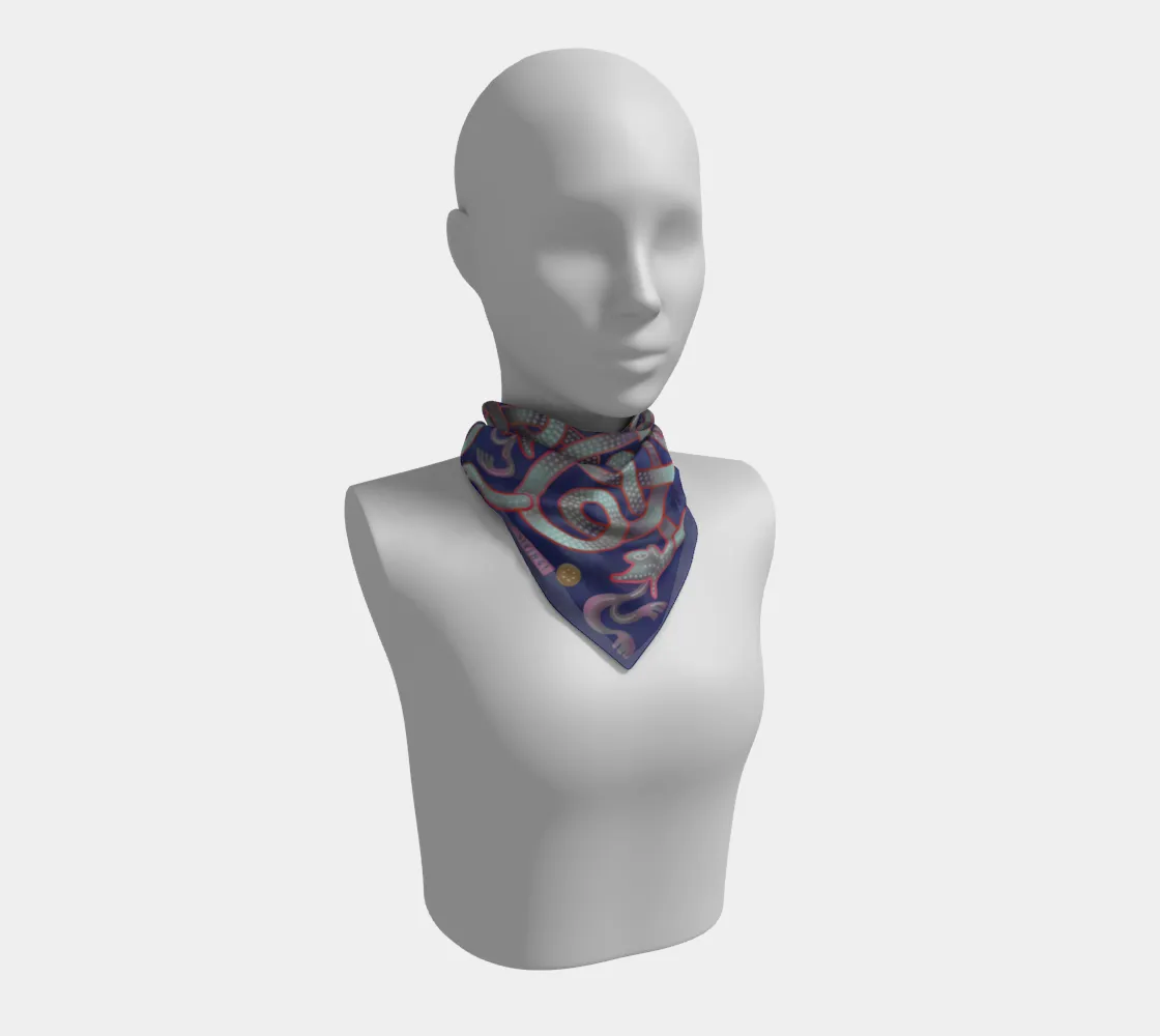 Viking Winter Blue Jellinge 1 Silk-like Poly Scarf (4 sizes-3 fabrics)