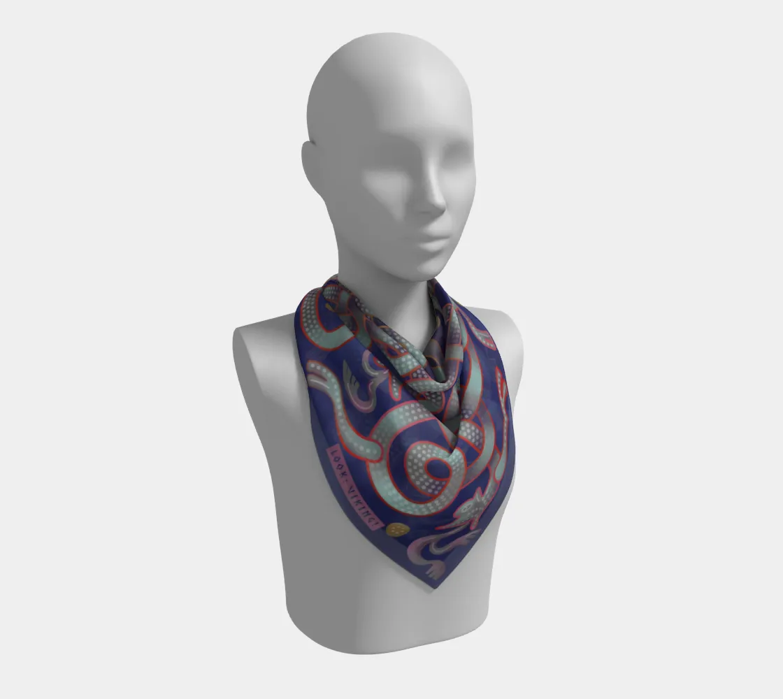 Viking Winter Blue Jellinge 1 Silk-like Poly Scarf (4 sizes-3 fabrics)