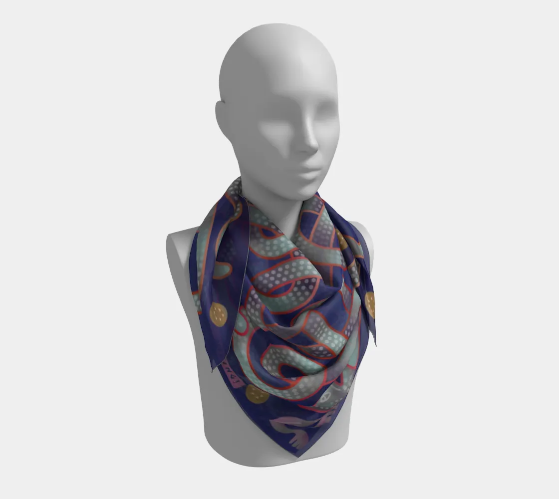 Viking Winter Blue Jellinge 1 Silk-like Poly Scarf (4 sizes-3 fabrics)