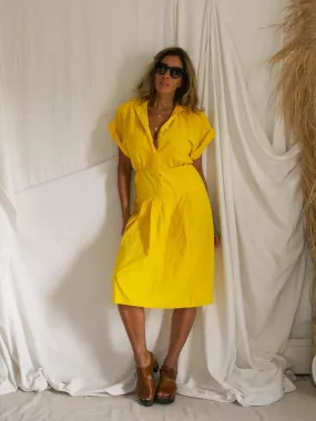 Vintage Canary Drop Waist Dress