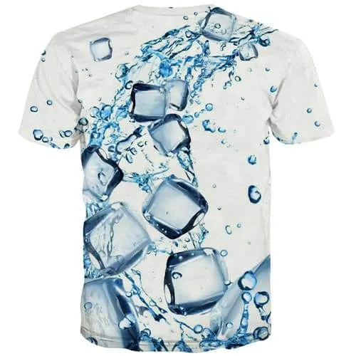 Water T-shirt Men Square Tshirts Cool White Shirt Print Harajuku Tshirts Novelty Novel Tshirt Anime Short Sleeve Fashion