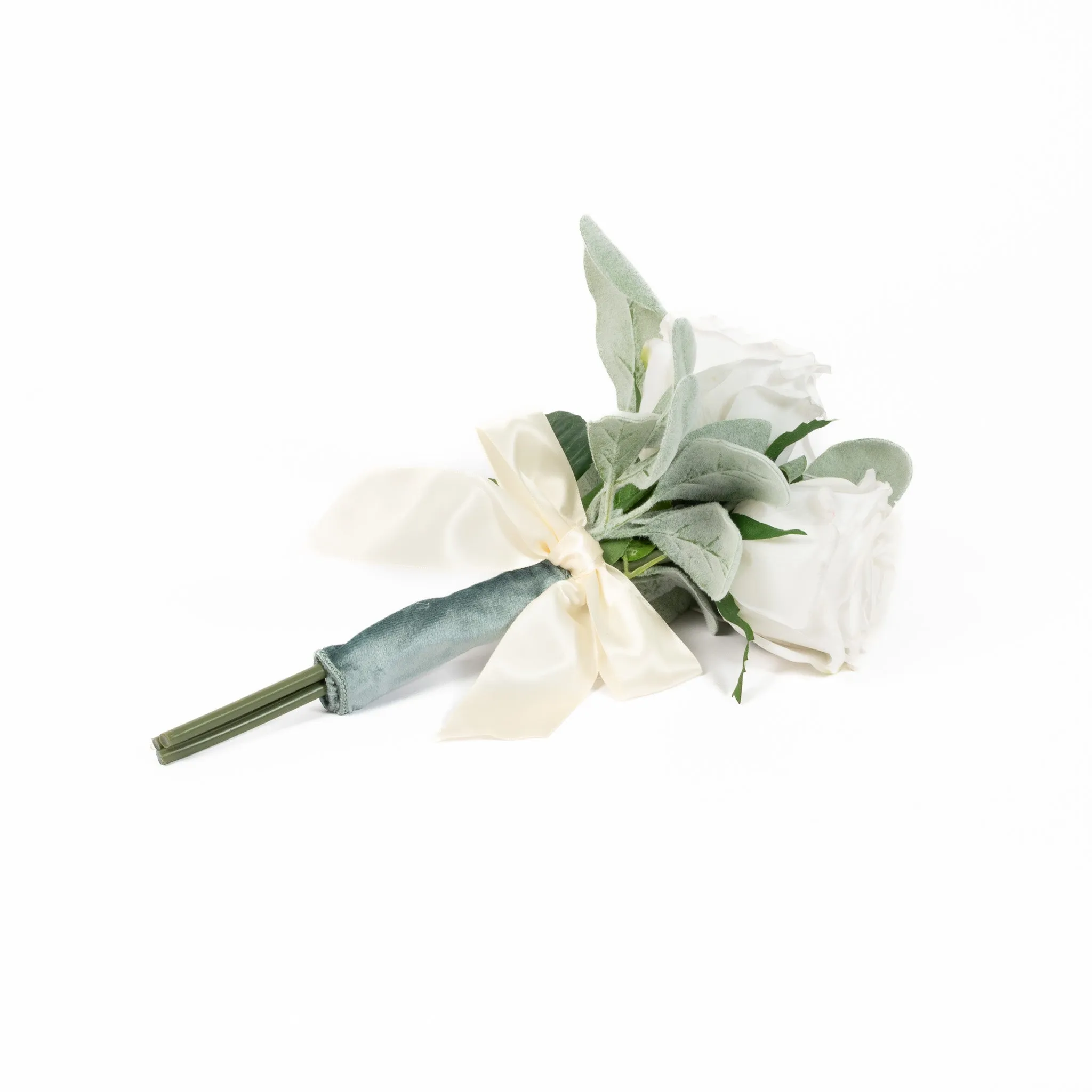 White Rose & Lambs Ear Bouquet