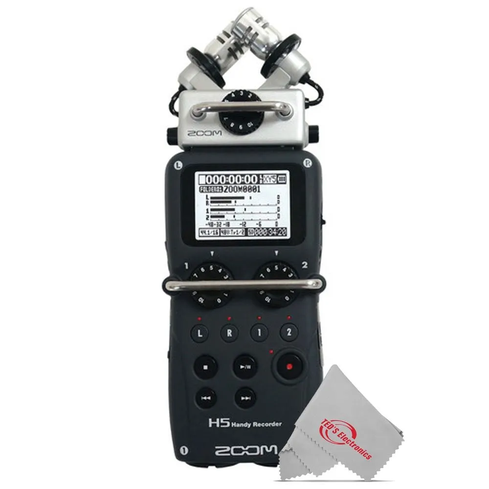 Zoom H5 4-Input / 4-Track Portable Handy Recorder with Interchangeable X/Y Mic Capsule and Accessory Kit